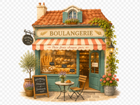 A warm Lyon boulangerie with striped awning