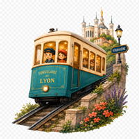 The Lyon funicular climbing to Fourvière