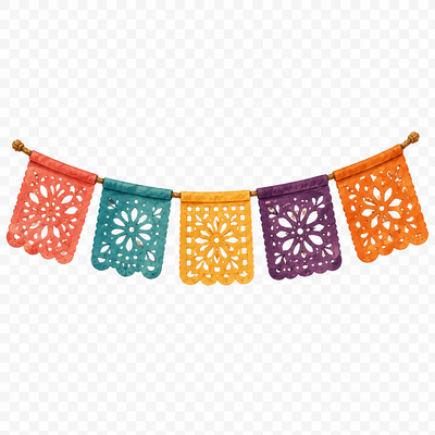 Papel picado flags from the Oaxaca pack